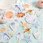 46 Pcs Ocean Stickers Cute Sea Animal Art Stickers For Scrapbooking Craft Supplies